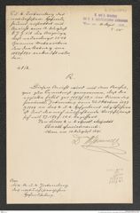 k.k. naturhistorisches Hofmuseum, Intendanzakten 1885-1896 (Hauer), Aktenzahl Z.530/1891, Seite 1
